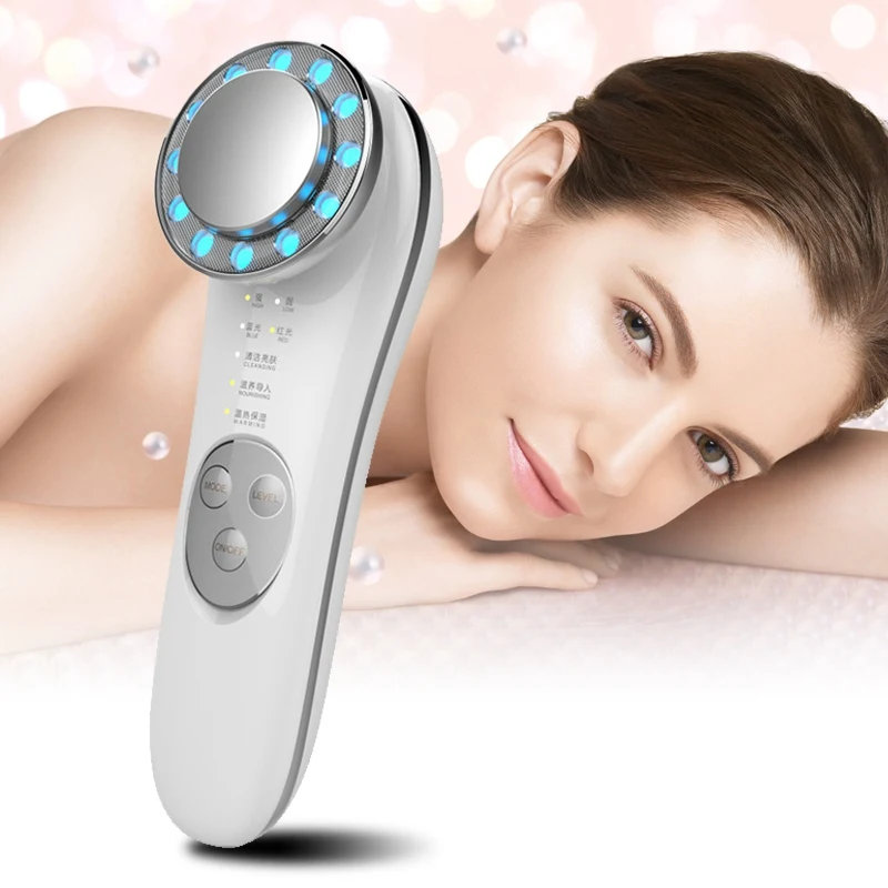 

Ultrasonic 2in1 Electric Face Cleansing Machine LED Photon Massager Tighten Facial Mask Essence Rejuvenation Beauty Instrument