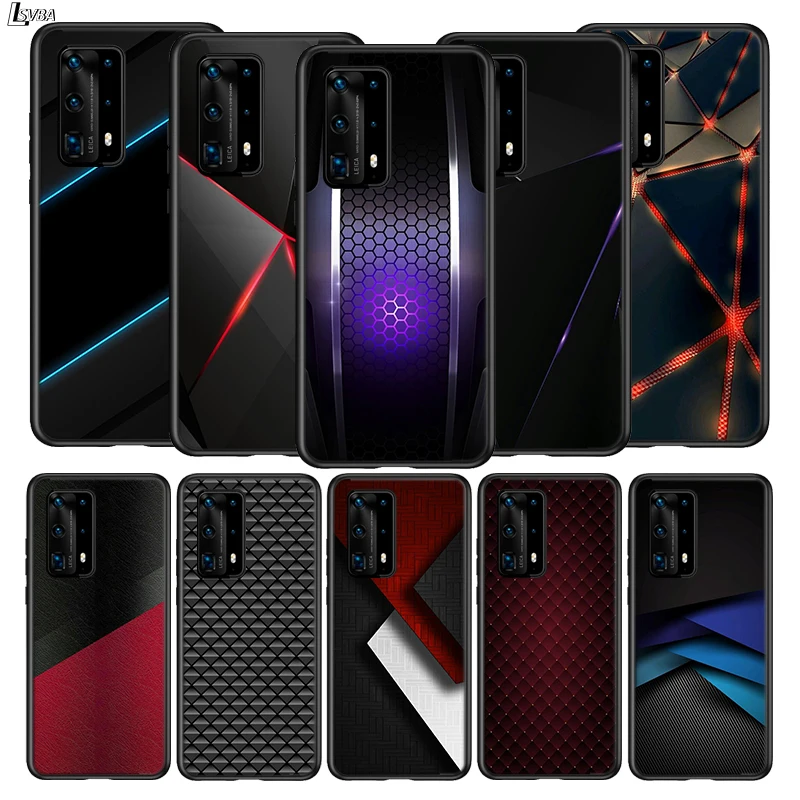 Для Huawei P40 P30 P20 Pro Lite E Plus 5G яркий черный чехол светлая темная линия для P10 P9 P8