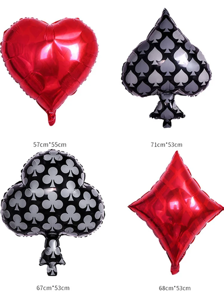 Juego de decoraci&oacute;n para fiesta nocturna de Casino de 68 piezas, incluye globo de aluminio de p&oacute;ker y confeti, globo de l&aacute;tex para fiesta tem&aacute;tica de Casino de Las Vegas-4