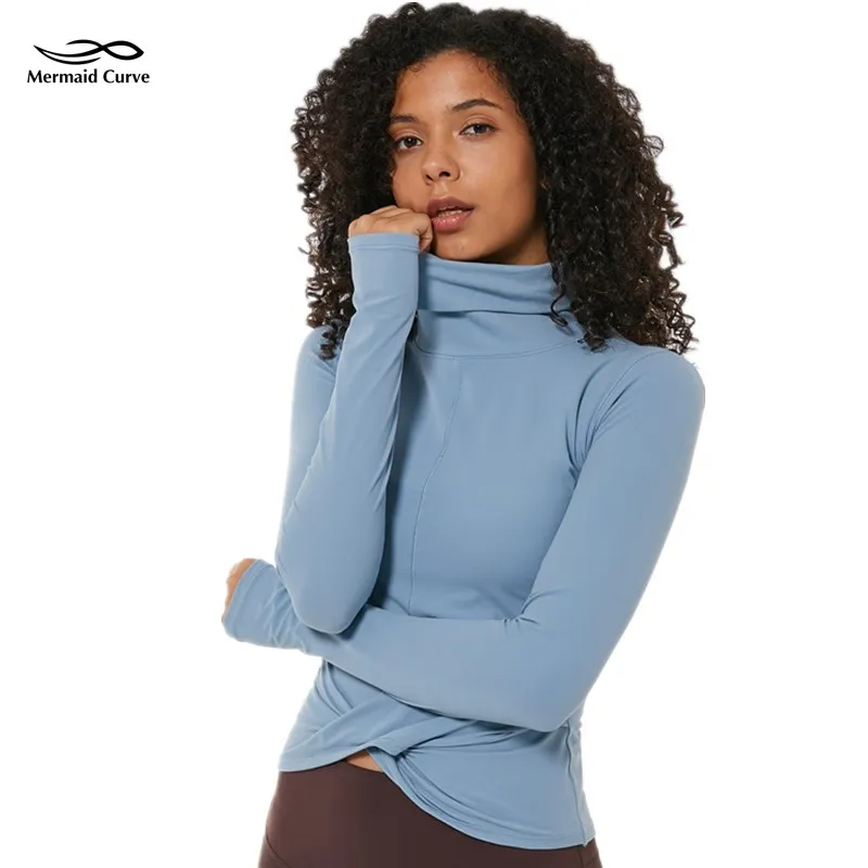 Новинка 2020 спортивные топы с высоким воротником женская футболка для