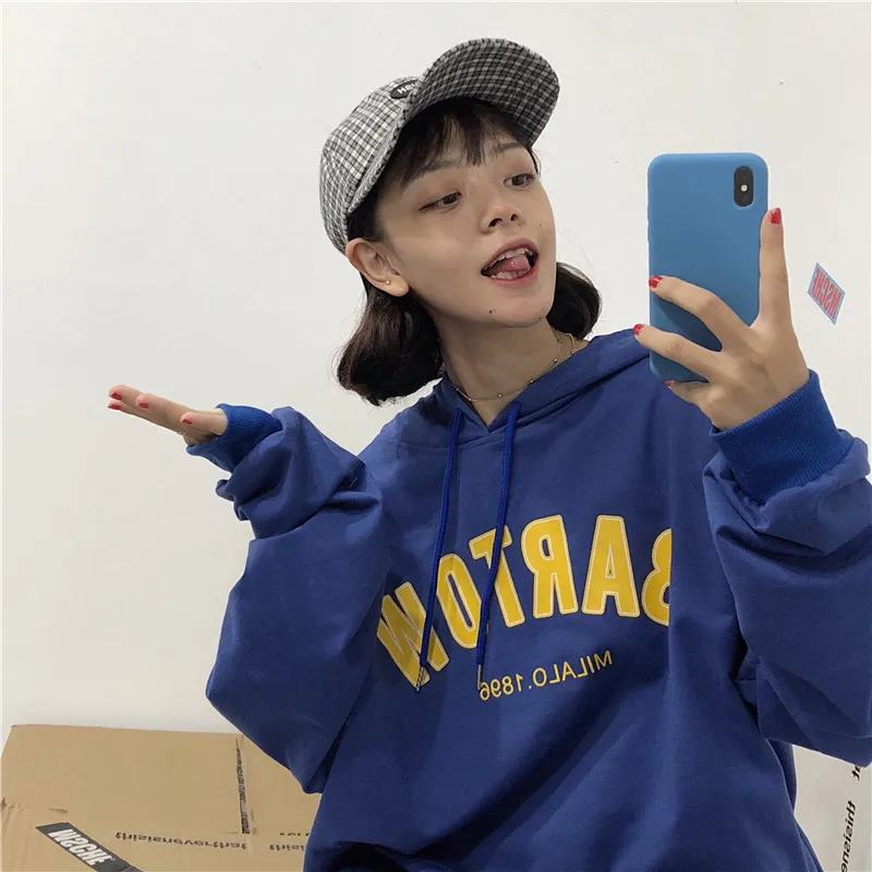 

Женская толстовка с капюшоном, повседневный пуловер с длинным рукавом, свитшот с капюшоном, женская спортивная одежда с надписью, осень 2019