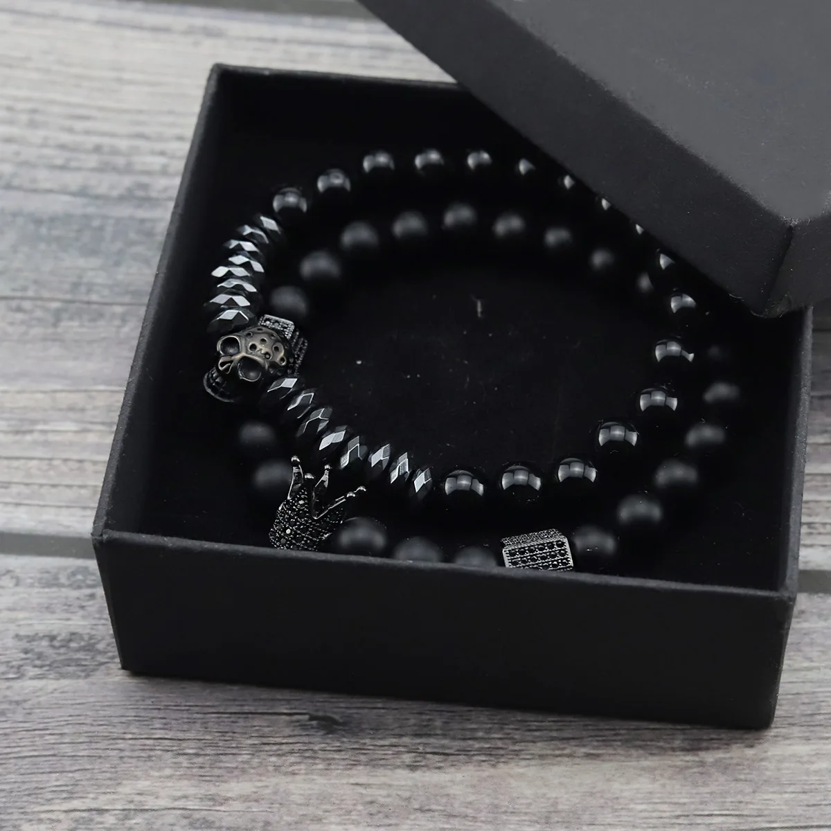 4 шт./компл. роскошный браслет из бусин на полиуретановом ремешке с пряжкой