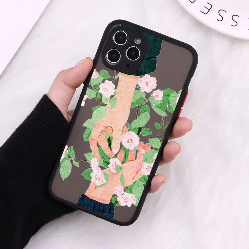 

Fashion hand Hold hands love beautiful Phone Case Matte Transparent iPhone 7 8 11 12 s mini pro X XS XR MAX Plus cover funda