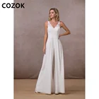 2021 белый комбинезон, прозрачное кружевное свадебное платье, свадебное платье, уличный официальный костюм для событий, сексуальное платье в стиле бохо, платья для свадьбы