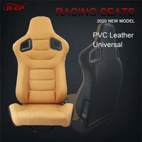 r ep car racing seat universal for sport tuning car simulator bucket seats adjustable yellow pvc leather xh 1041 yl