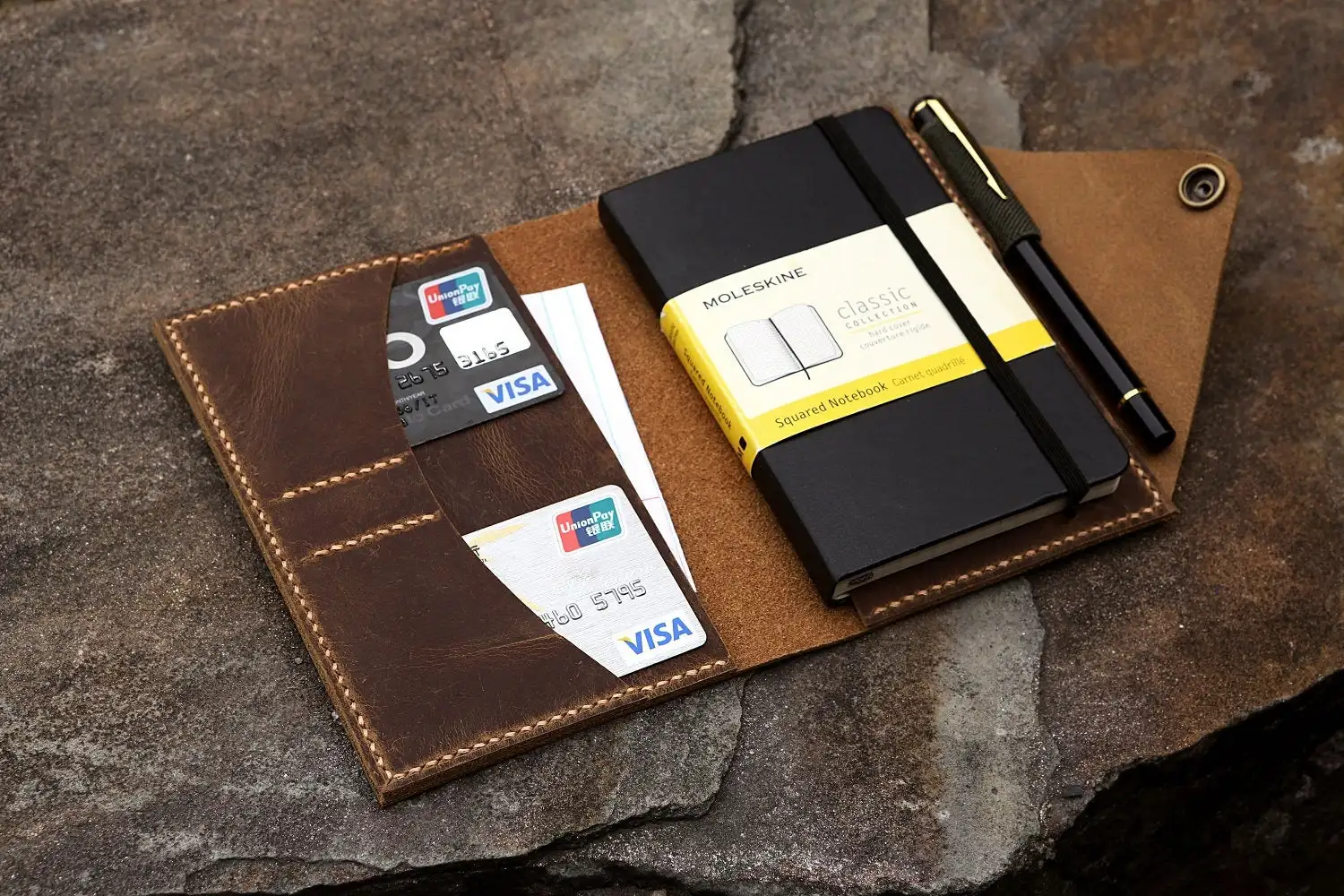 Состаренный чехол-органайзер из натуральной кожи для ежедневника moleskine, классический блокнот cahier journal POCKET 3," x 5,5"