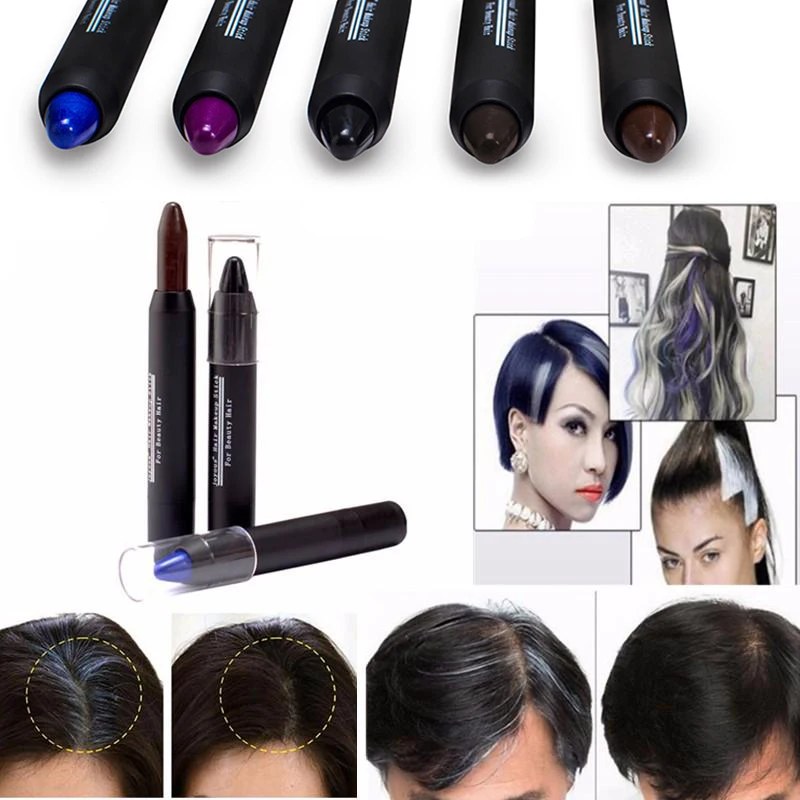 

Single Instant Hair Coloring Pen Professional Temporary Hair Chalk Pen Dye Color Non-toxic Mess Cover White Patch TSLM2