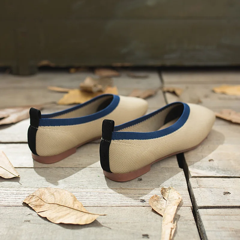 Женские сетчатые туфли в Корейском стиле лоферы на плоской подошве без застежки