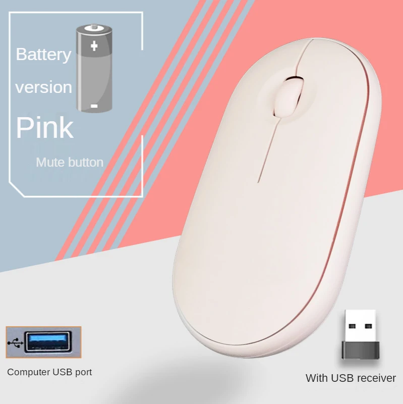 

Мышь подходящая для ПК, ноутбука, беспроводная мышь, Bluetooth, компьютерная Двухрежимная мышь, игровая Бесшумная перезаряжаемая мышь с USB