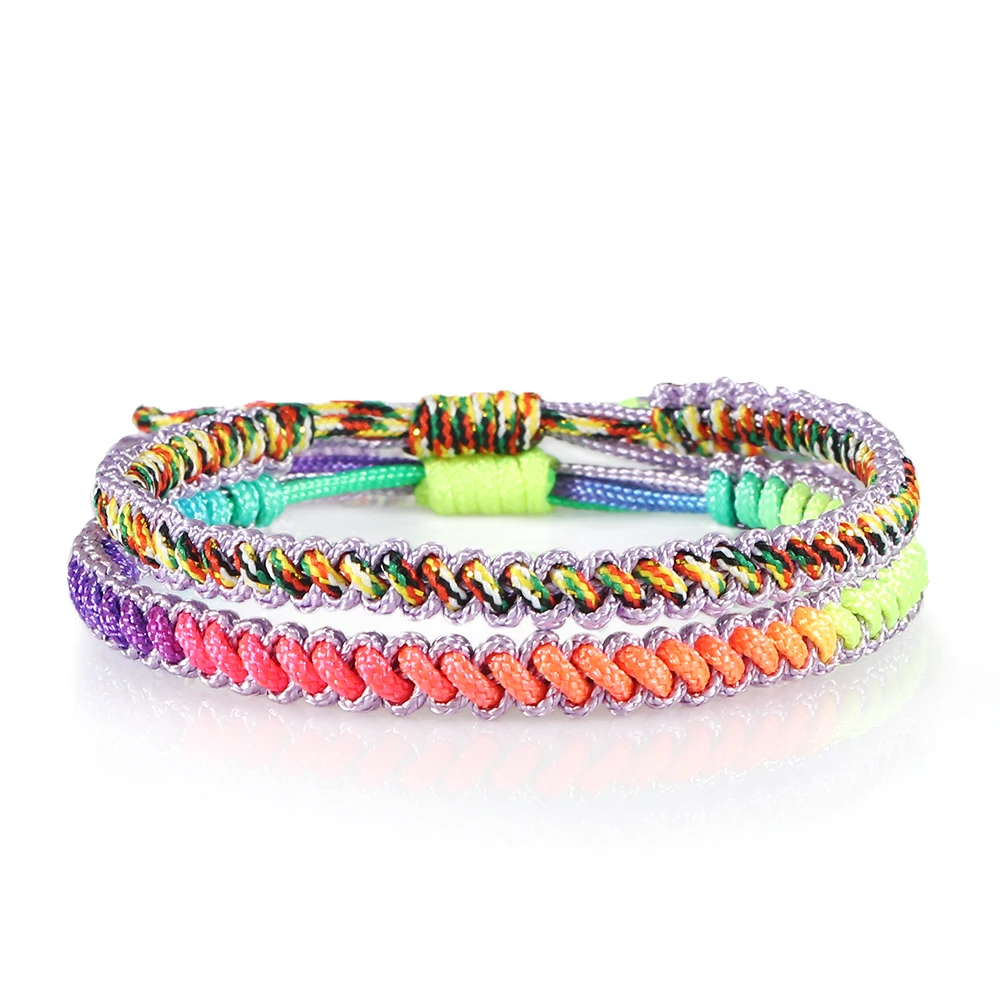 Плетеные браслеты в стиле бохо ручной работы из веревки для пар очаровательные