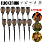 Лампа на солнечной батарее, водонепроницаемая, для сада, с мерцающим пламенем, 12 светодиодов