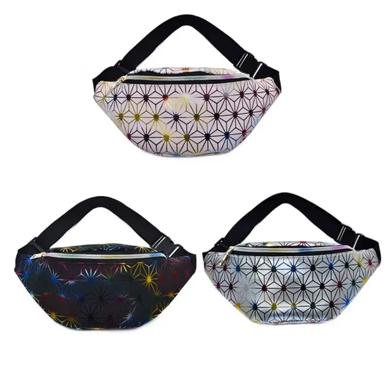 Женская поясная сумка из искусственной кожи с градиентной голограммой и