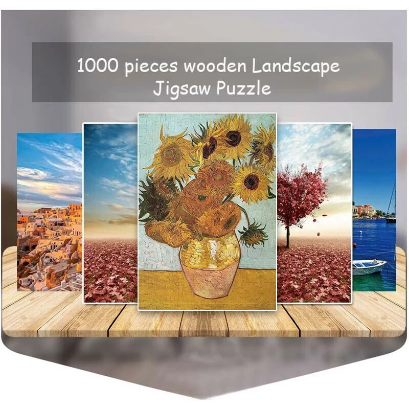 

1000 Pieces Puzzles Jigsaw Puzzle For Adult Sunflowers Assembling Picture Funy Puzzles Toys Children Kids Educational Toys