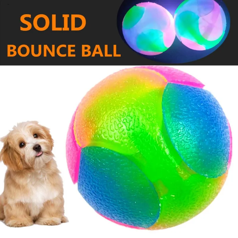 Pet Light Ball Dog Toy Squeak Soccer Ball Cleans Teeth Dental And Gum Health For Your Pet LED Flashing Sound Interactive Toys
