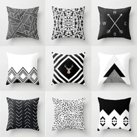nordic fashion simple black white cushion cover peach skin sofa throw pillow cover living room office car pillow case home decor