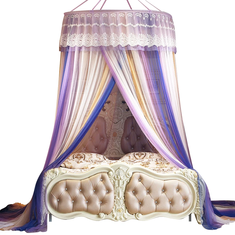 

CX New High-Profile Figure Round Top Suspended Floor Mosquito Net Installation-Free