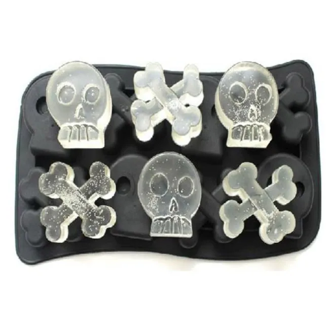 Форма для кубика льда 8 отделений Хэллоуин Череп ледяной шар кубик морозы