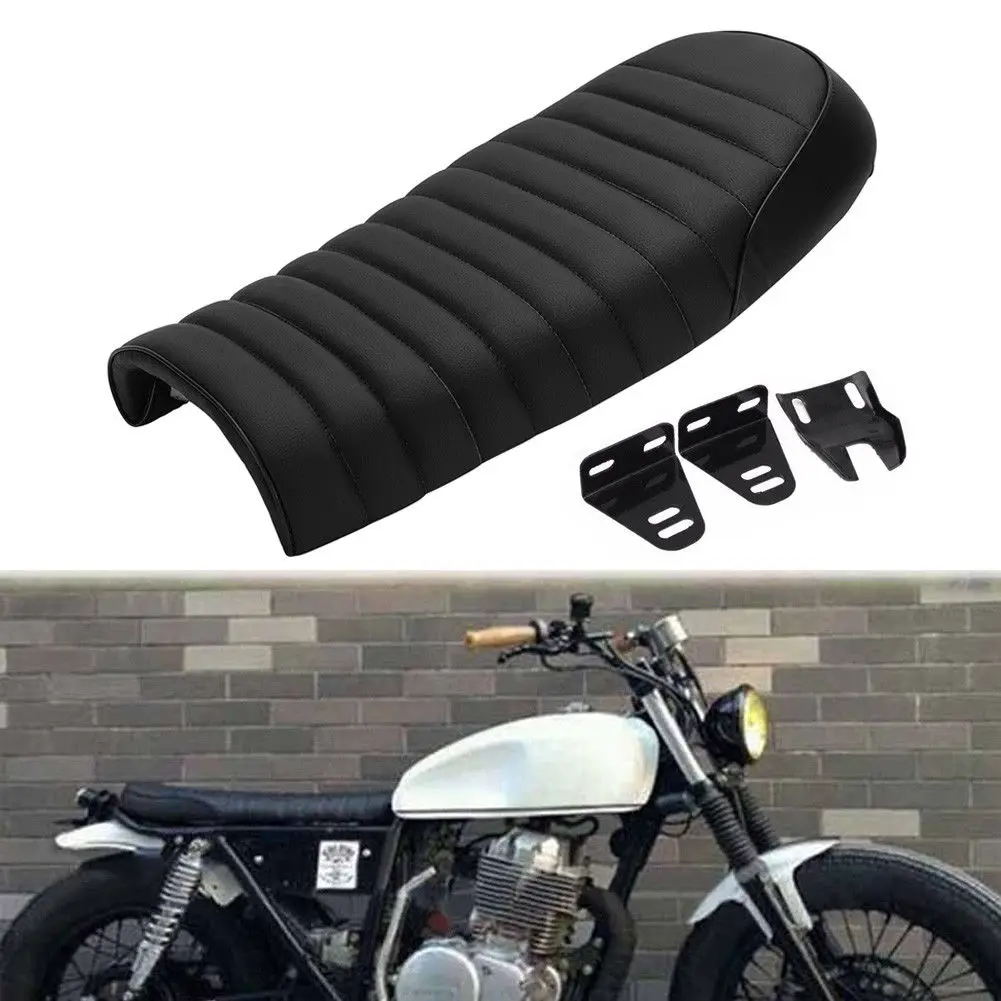 

Universal Motorcycle Cafe Racer Seat Scrambler Vintage Flat Saddle Flat pan Retro Seat For Honda CG CB200 CB350 CL350 CB400
