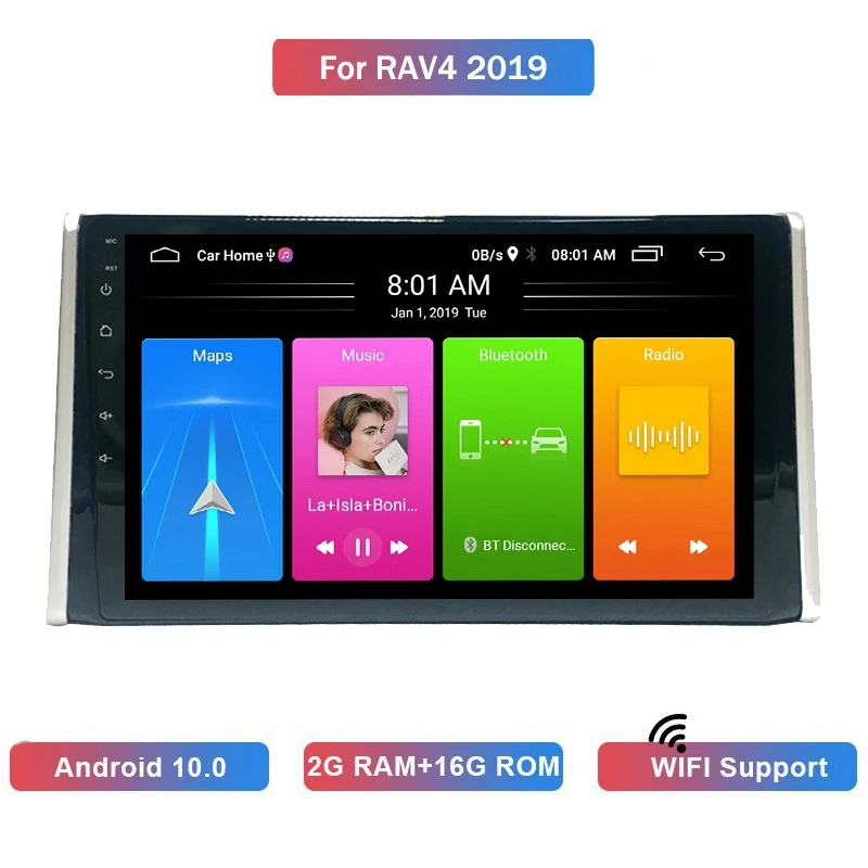 

10 Inch 2 Din Android 10.0 Car MP5 Player Stereo Radio 2+16GB Wifi Bluetooth GPS Navigation for Toyota RAV4 2019