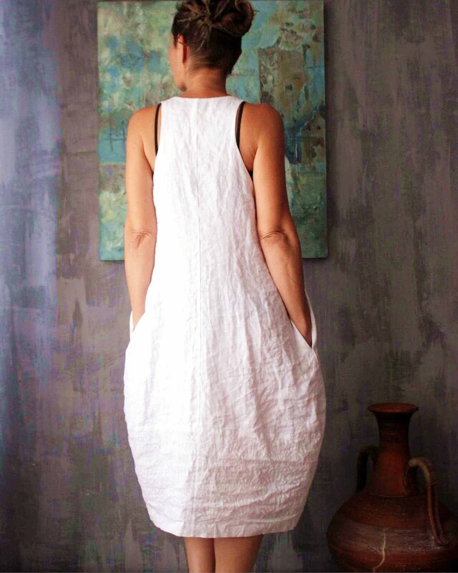 Белые Льняные Платья Купить