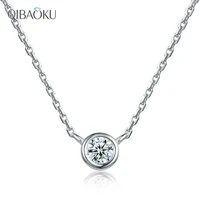real 925 sterling silver necklace simple clear cz zircon necklace for women wedding engagement fine jewelry