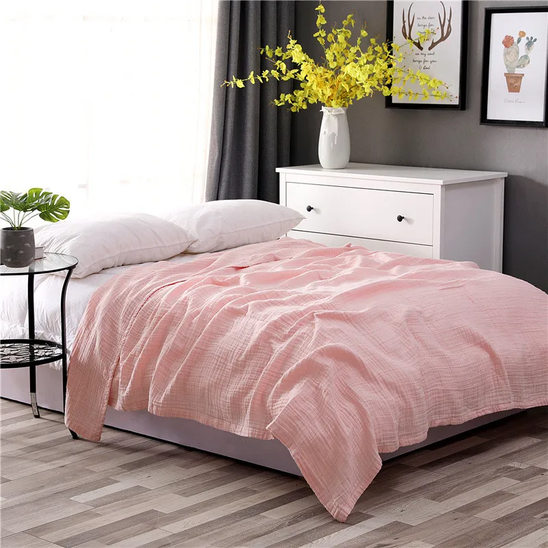 

3Layers Cotton Gauze Muslin Throw Blanket for Bed Cotton Bed Cover Sofa Summer Bedspread for Kids Adults Charcoal