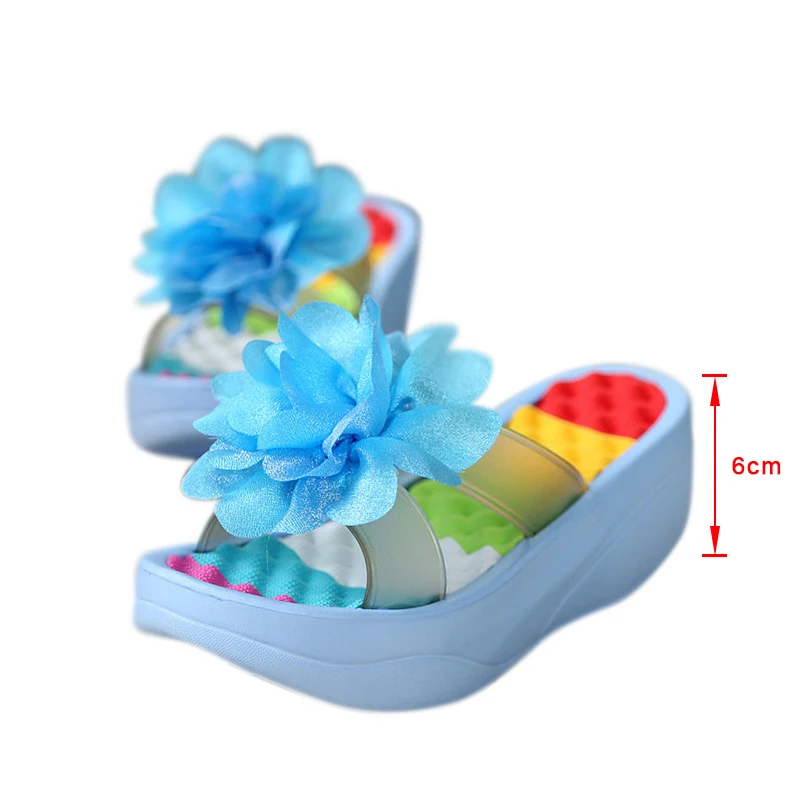 

Women's Beach Slippers Flower Solid Thick Bottom Wedges Comfortable Female Shoes 2021 New Fashion Leisure Women Sandals Concise