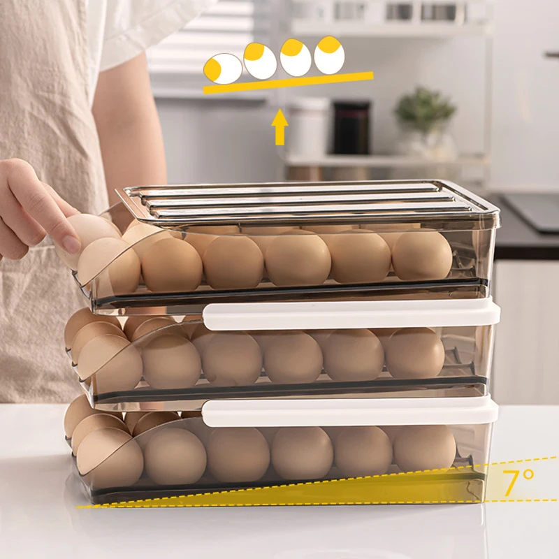 

Egg Storage Box Drawer Type Convenience Egg Storage Rack Organizer Display Holder Basket For Kitchen F2