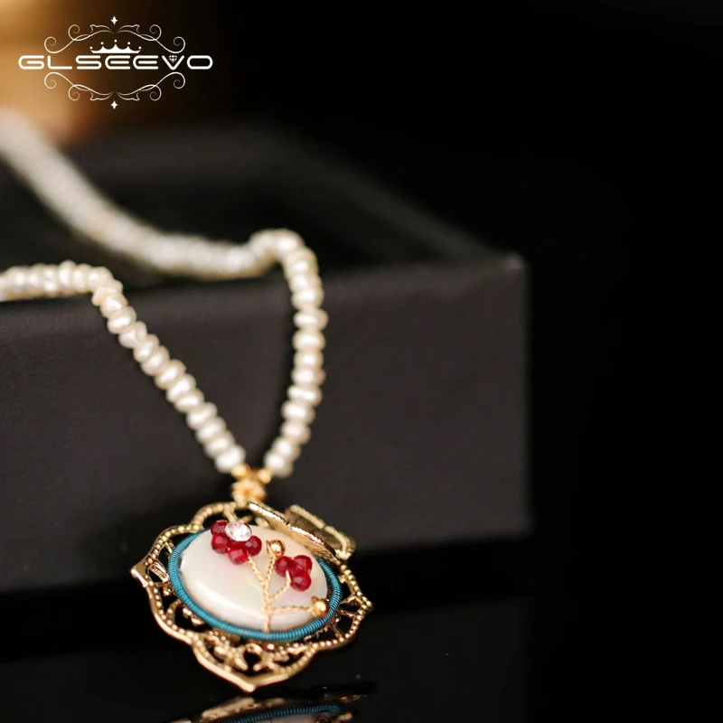 GLSEEVO натуральный жемчуг пресной воды кулон ожерелье для женщин Свадебные подарки
