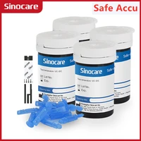 sinocare 30020010050pcs sinocare safe accu blood glucose test strips and lancets for diabetes tester