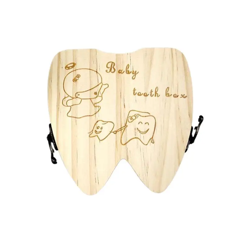 

Baby Tooth Box Small Cute Wooden Milk Teeth Souvenir Children's Growth Gifts Storage Gifts Memorial Tooth Birthday Case Box U2V1