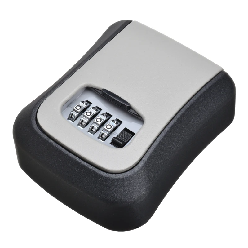 

Weatherproof 4 Digit Combination Key Storage Lock Wall Mounted Aluminum Alloy Key Lock Key Safe Box Indoor Outdoor USE