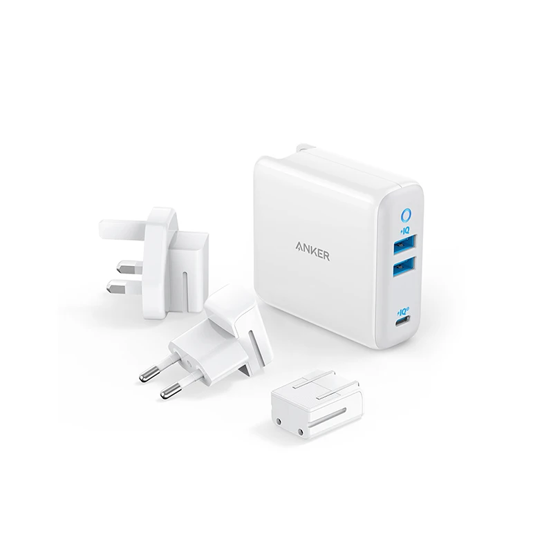 

Anker 65W PIQ 3.0&GaN Type-C Charger with a 45W PD Port, PowerPort III 3-Port 65W Charger with US/UK/EU Plugs for Travel