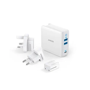 anker 65w piq 3 0gan type c charger with a 45w pd port powerport iii 3 port 65w charger with usukeu plugs for travel free global shipping