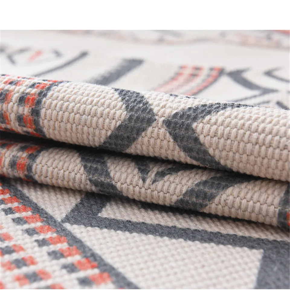 Nordic геометрический хлопок и лен тканый ковёр из пластиковый коврик у входной