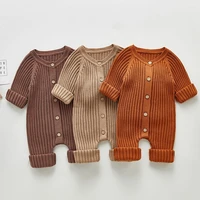 solid knitting cotton long sleeve one piece outfit toddler baby boys girl romper spring autumn newborn baby girls jumpsuit