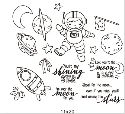 Астронавт прозрачный Штамп для DIY печать скрапбукинга C595|Штампики| |