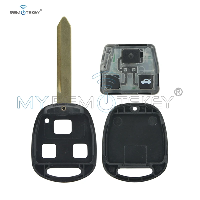 Denso (не Valeo) Remtekey 2 шт. 3 кнопки 434 МГц с чипом 4D70 лезвие TOY47 для Toyota Avensis 2004 2009|Ключ от