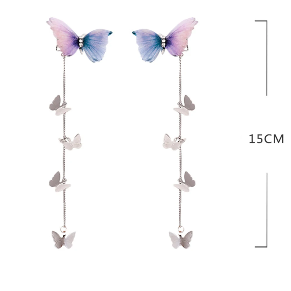 

Butterfly Hairpins New Korean Yarn Elegant Metal Tassel Long Hair Clips For Women Hanfu Antique Party Hair Accessories