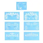 Многоразовые трафареты для рисования лица 7 шт.компл., трафареты с бабочками, уникальный шаблон для рисования, шаблон для макияжа лица, инструменты для дизайна татуировок