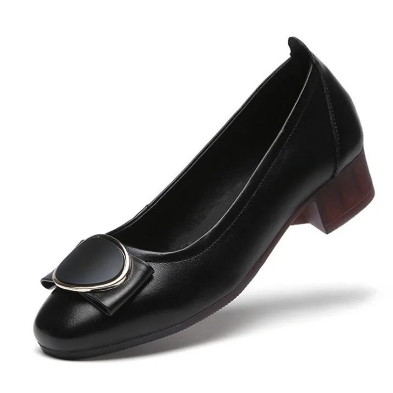 

Новинка Весна 2020, туфли на низком каблуке, удобные туфли из коровьей кожи, элегантные легкие модные туфли большого размера