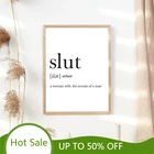 WTQ Slut забавное разрешение настенная Картина на холсте постеры принты минималистичный словарь типография подарок офисное украшение для дома