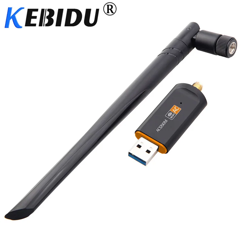 Kebidu 1200 Мбит/с приемник сетевой карты USB 3,0 с антенной беспроводной Wifi адаптер двухдиапазонный для настольного ноутбука 802.11ac стандарт
