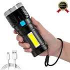 Высокомощный фонарик SMD + COB 200 м, светильник онарь дальнего действия, тактический фонарь с USB-зарядкой, портативная водонепроницаемая лампа для кемпинга на открытом воздухе