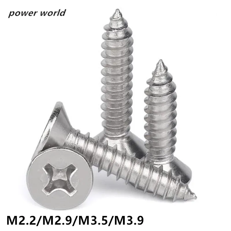 

Самонарезающий винт M2.2/M2.9/M3.5/M3.9 304 из нержавеющей стали, овальный, с крестообразной потайной головкой, винт с плоской головкой