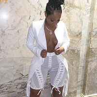 2021 new sexy womens pants set long sleeve cutout jacket and perspective mesh tassel pants 2 two piece club celebrity party set