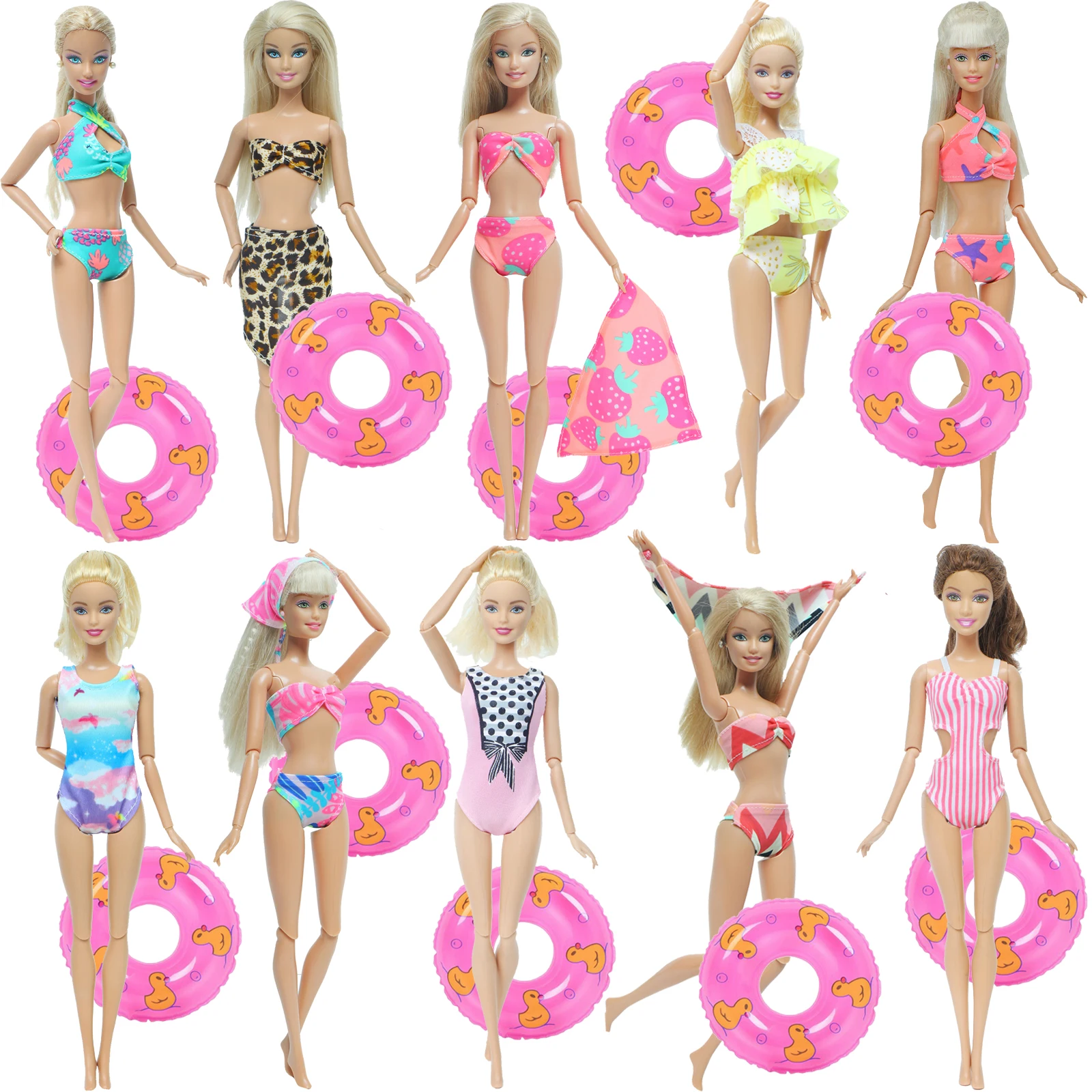 Модный смешанный стиль пляжный купальник бикини + розовый купальный буй