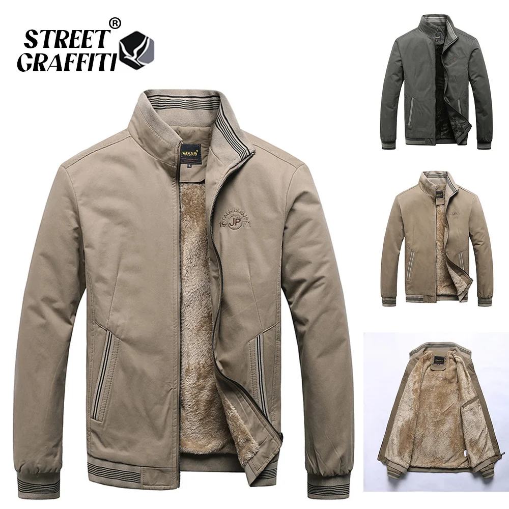

2021 Autumn Men Jackets 100% Cotton Chaqueta Casual Solid Fashion Vintage Warm Vestes Coats High Quality M-5xl Winter Jacket Men