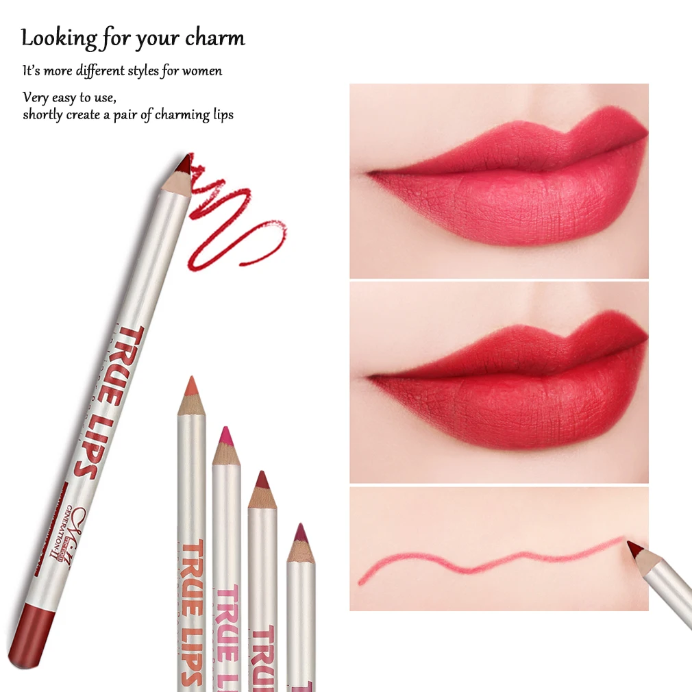 12 pcs/set Lipliner lip pencil Professional Natural Women Waterproof Long-lasting Duration Lip Liner Pencil Lips Makeup Tools | Красота и