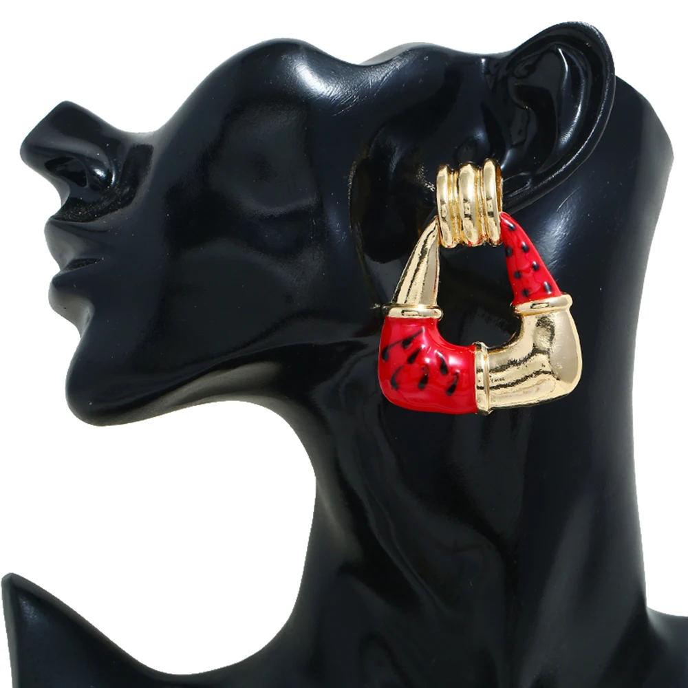 European and American fashion simple temperament earrings explosion models personality leopard pattern drop oil women | Украшения и